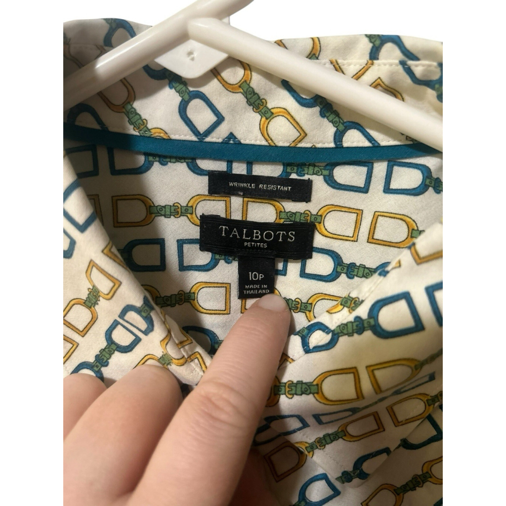 Talbots Size 10p Wrinkle Resistant Button Down Eq… - image 3